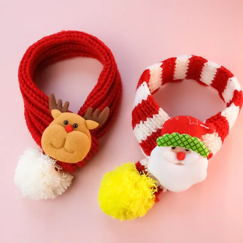 

Christmas Pet Knitted Christmas Scarf Teddy Maltese Scarf Dog Cute Knitted Scarf Pet Supplies Warm Small Dogs Puppy Accessories