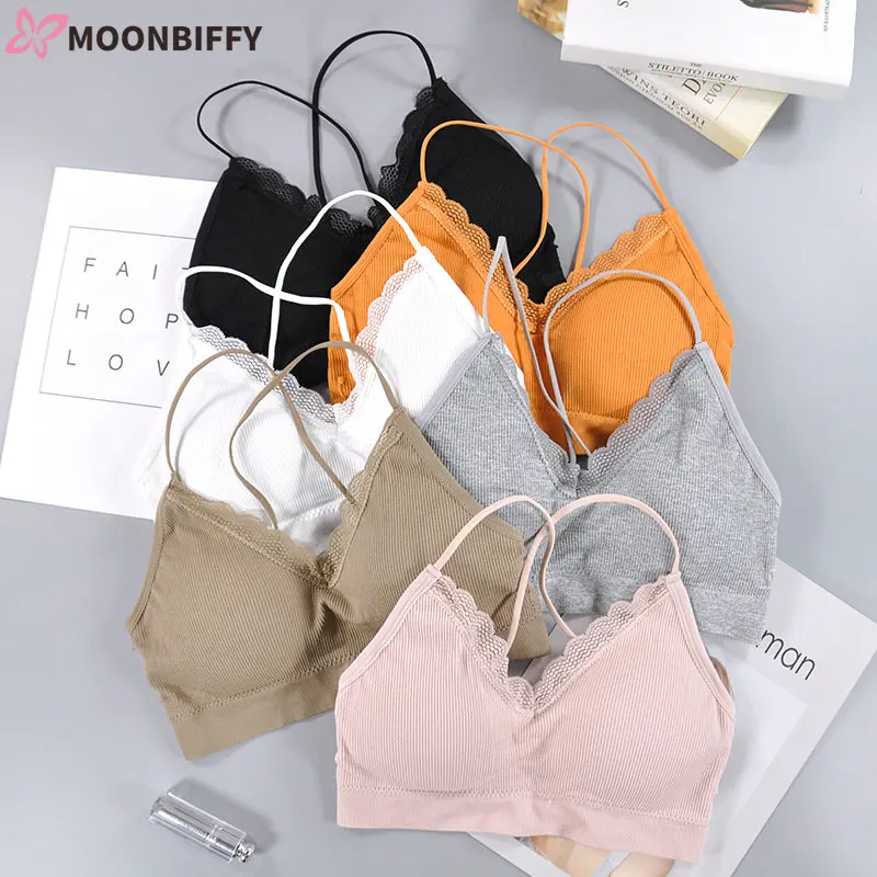 

Bralette Fitness Lace Thin Shoulder Strap Underwear Women Anti-light Shockproof Push Up Bra Soutien Gorge Femme Sexy Bra
