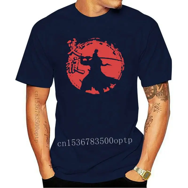 

New Men One-armed Wolf Red Sun Sekiro Shadows Die Twice T Shirt Samurai Game Japanese Cotton Short Sleeve Tee Printed T-Shirts