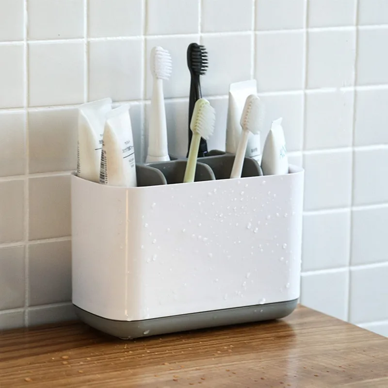 Toothbrush Toothpaste Holder Case Shaving Makeup Brush Kitchen Cutlery Storage Holders Stand Organizer Bathroom Accessories Box