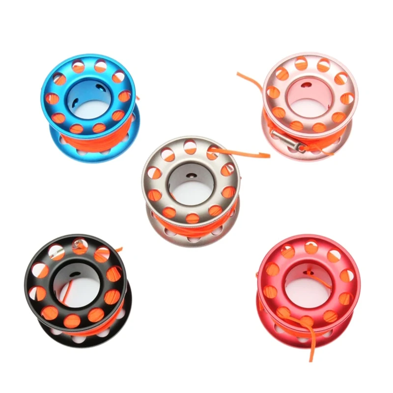 

Y1QE Finger Spool Dive Reel, Aluminum Alloy Large Scuba Diving Finger Spool Guide Line with Double Ended Snap Bolt for Diving