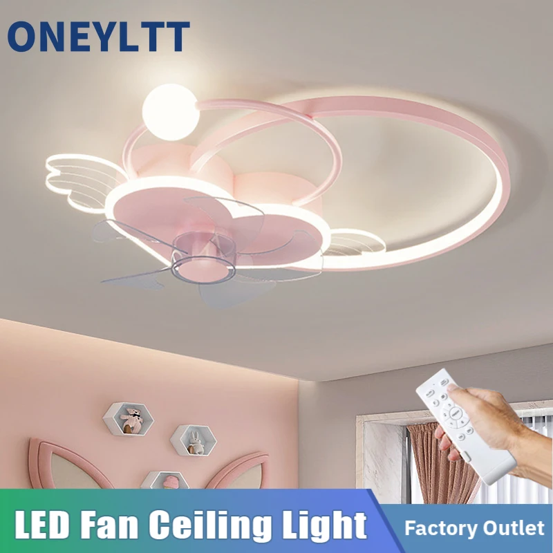 

LED Modern Fan with Lighting Dimmable Ceiling Lamp with Remote Control Bedroom Corridor Balcony Office Living Room Chandelier