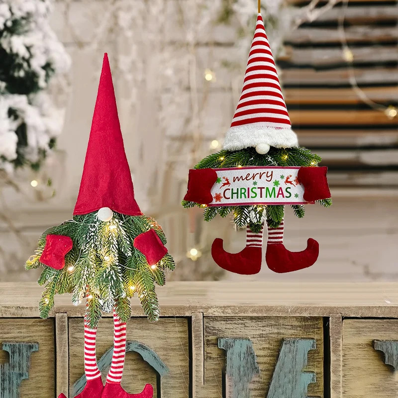 

Faceless Doll Christmas Decoration Gnome Santa Christmas DecorationsWith Lamp Merry Christmas Happy New Year For Home Ornament