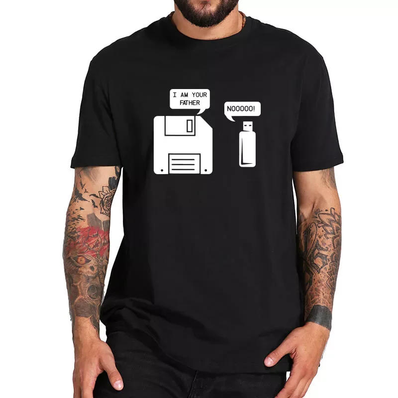 

USB Floppy Disk I am Your Father T-shirt Geek Gifts Tshirt Vintage 100% Cotton High Quality Design Tops Tee