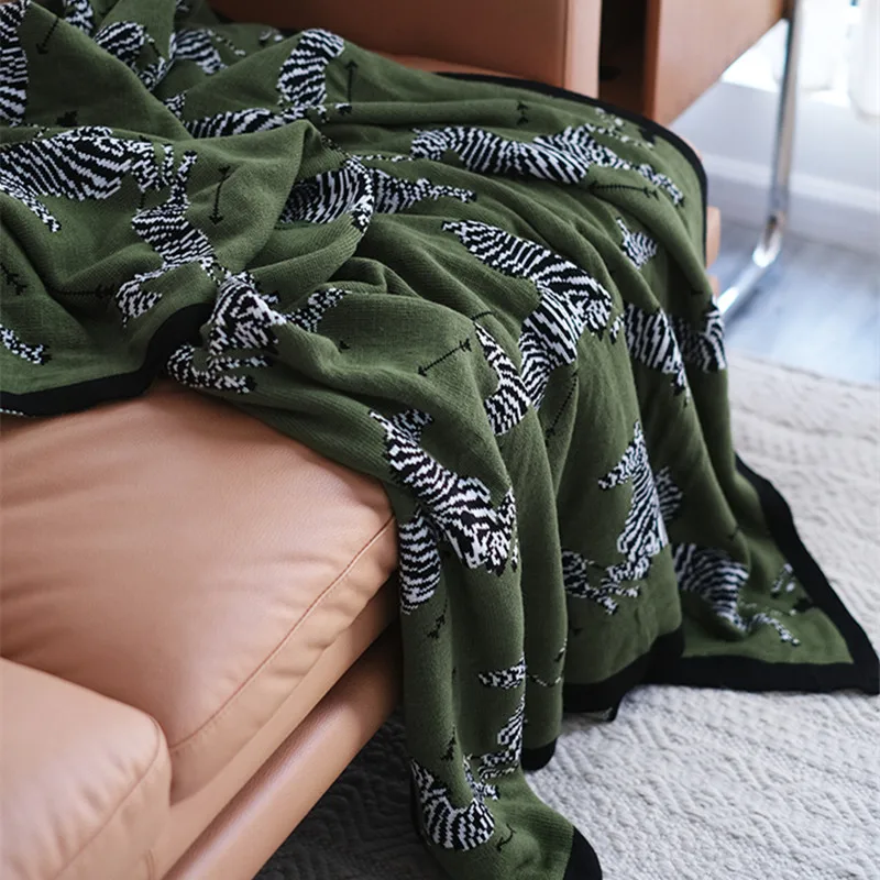 Весеннее зеленое флисовое вязаное диванное удобное покрывало Cutelife шерстяное