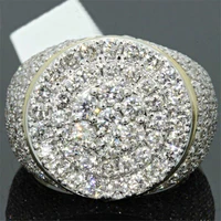 classic fashion crystal micro inlaid zircon mens ring party wedding jewelry hand accessories korean size 6 10