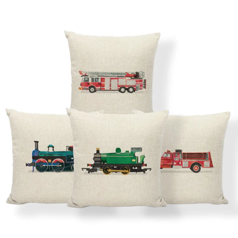 

Разноцветная наволочка для автомобиля, наволочка с рисунком поезда и кантри, украшение детской комнаты