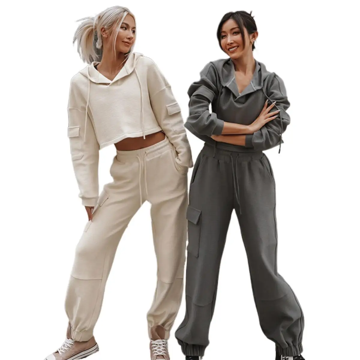 

The new 2021 long-sleeve pocket hooded casual tracksuit