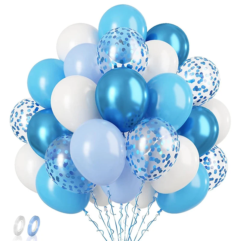 Синие латексные шары с конфетти, Globos, 42 шт.