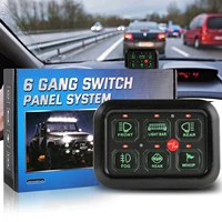 6 gangs switch panel universal on off control power system led backlight slim electronic relay system for suv camper rv marine