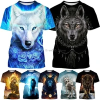 hot sale animal wolf and fox series 3d printing t shirt fashion personality unisex cool street style casual short sleeved