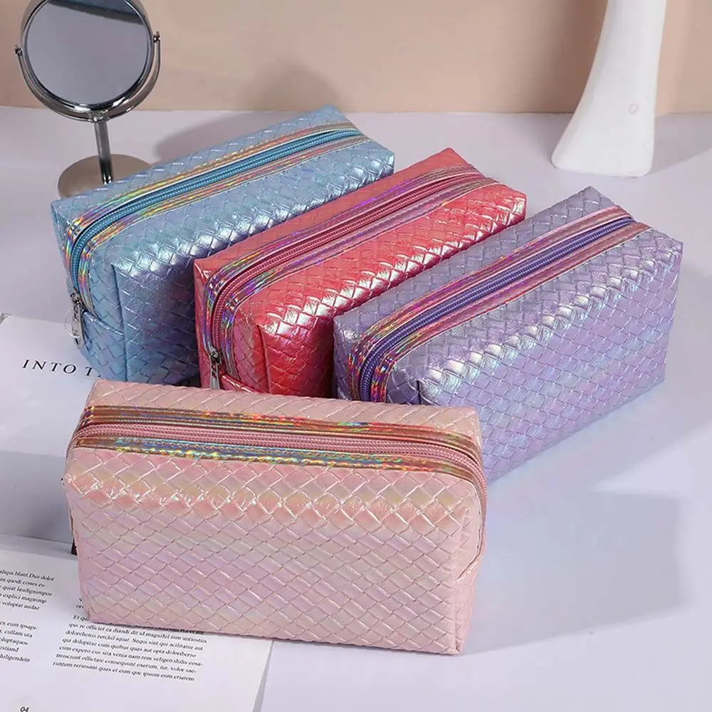 

Women Fashion Travel Symphony Wash bag Lattice Woven Makeup Bag Cosmetic Organizer Cosmetic Storage Bag Toiletry Bag