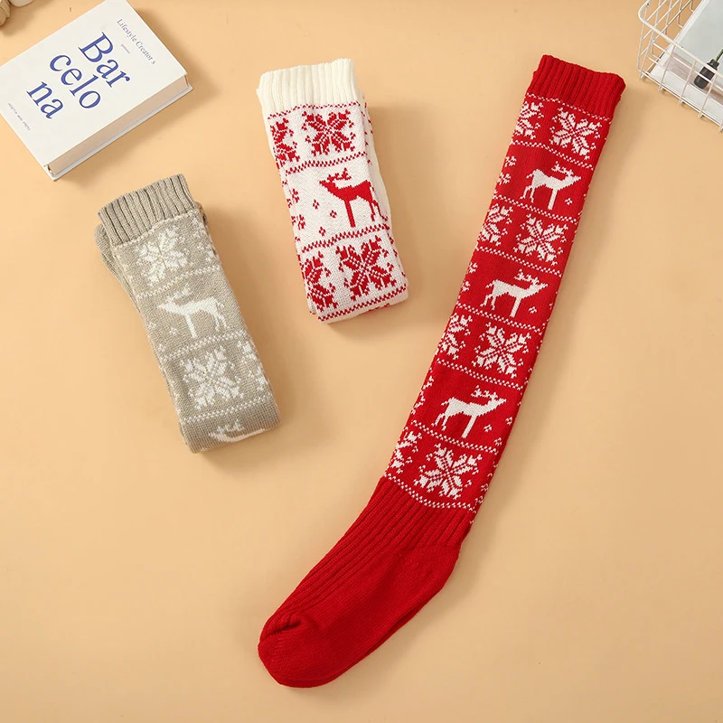 

Over Knee Socks Christmas Stockings Knit Socks Long Stockings Thigh High Daily Homewear Breathable Casual Fashion