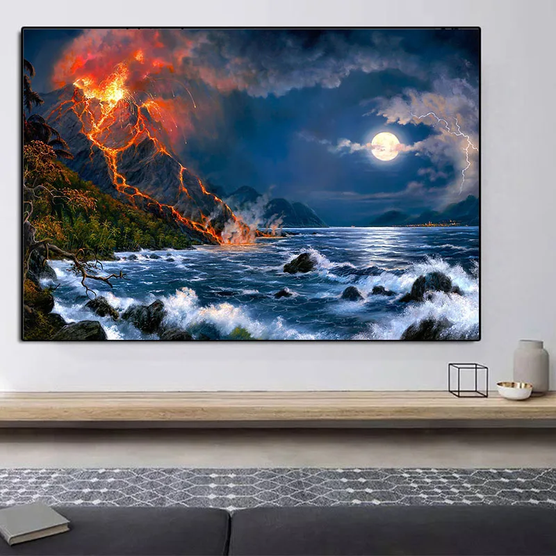 Пейзаж 5D DIY алмазная живопись снег Набор для вышивки крестиком вышивка с видом на