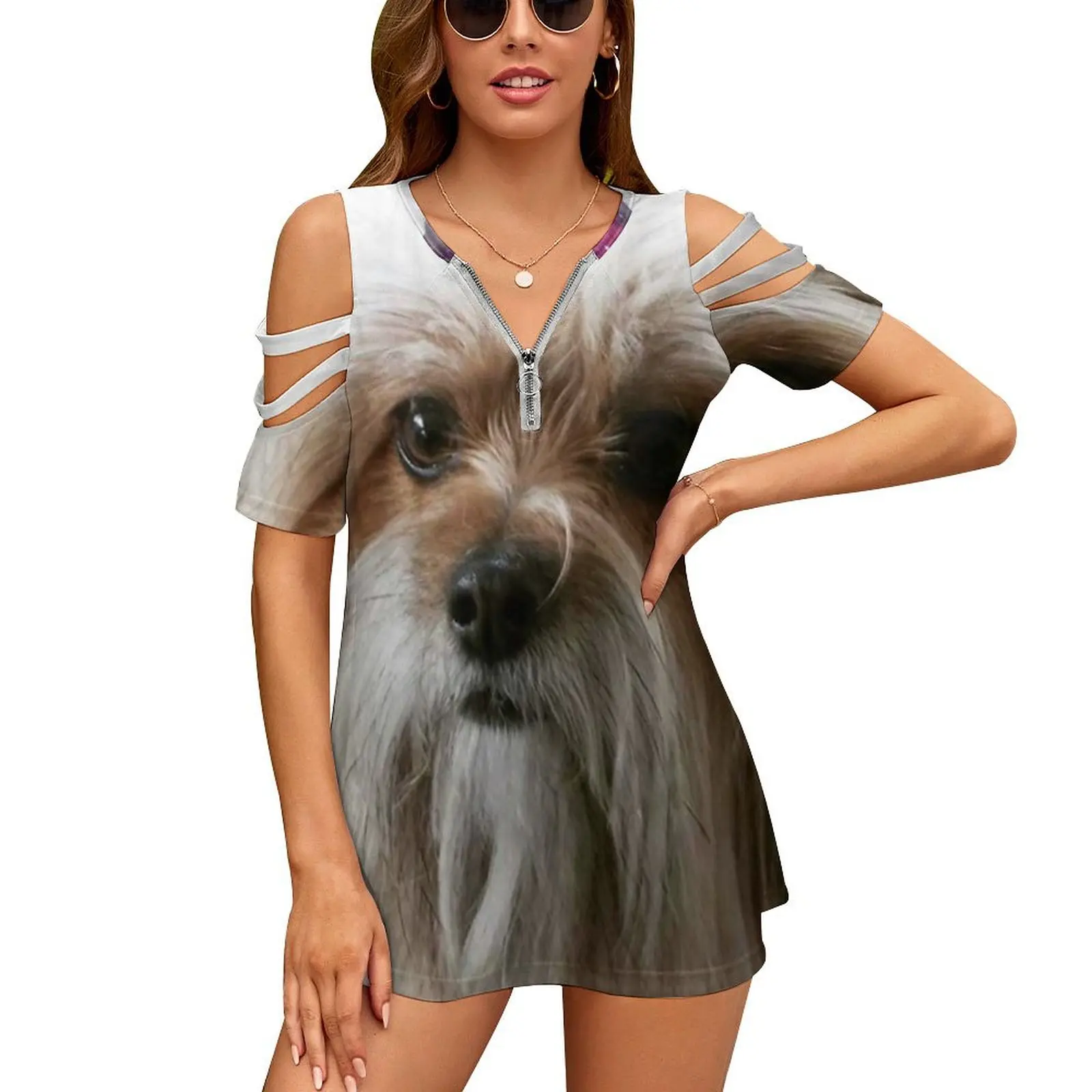 Женская футболка с космической собакой весенне-летние футболки принтом