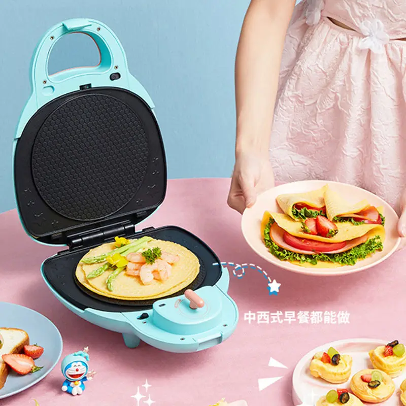 

Kawaii Doraemon Anime Hobby Doraemon Household Sandwich Timing Breakfast Machine Multifunctional Automatic Small Toast Machine