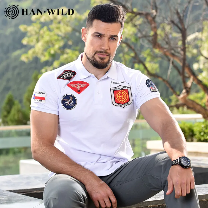 

HAN WILD Polo Shirt Summer New Style Embroidery Shirts Sports Fans Casual Commute Business Workwear Polo Shirts Men Women