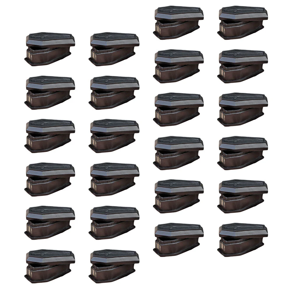 

24 Pcs Ring Box Coffin Model Halloween Decor Spooky Decorations Plastic Prank Prop