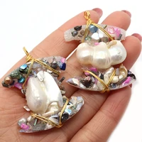 natural freshwater pearl beads baroque pendant winding irregular crystal pendant necklace diy jewelry making charm gift