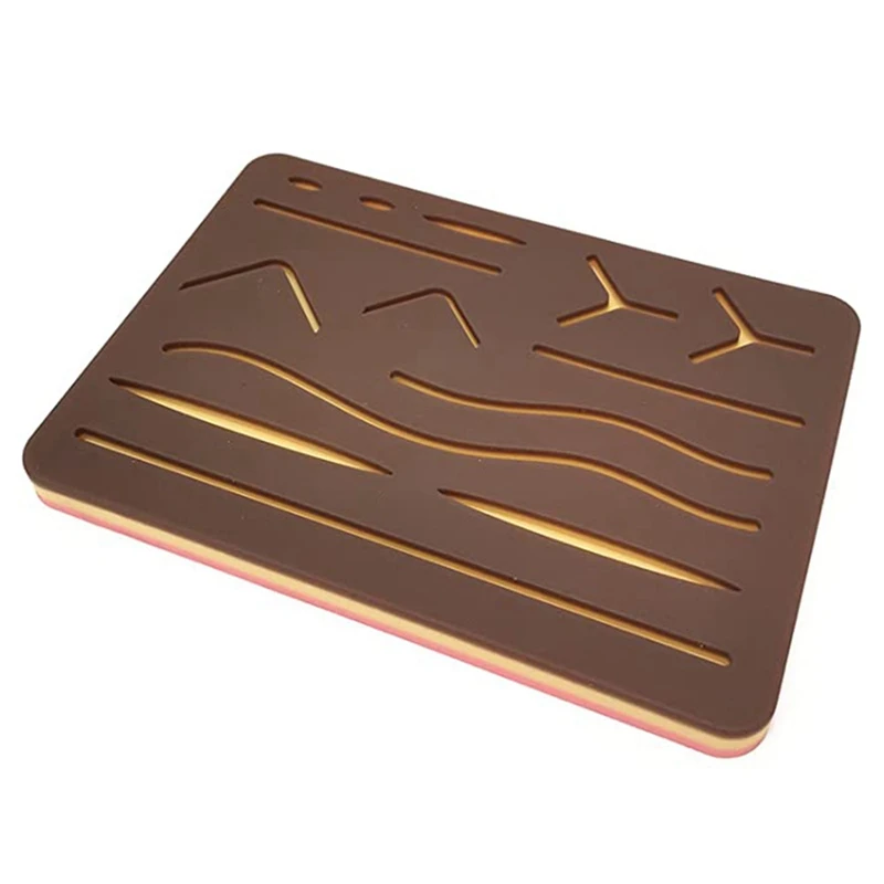 

Multi-Wound Imitation Black Skin Suture Module, Suture Practice Pads 3 Layer With 14 Wound,For Practice And Nurses