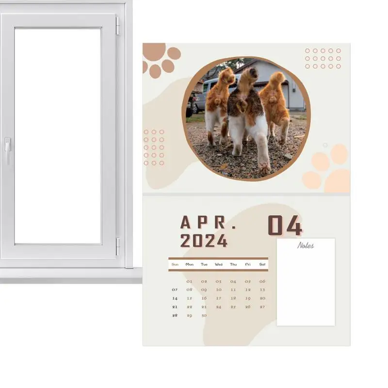 

Календарь с забавными кошками, 2024, тыквы для кошек, календарь на толстых страницах в месяц, милый календарь на 12 месяцев, праздничный подарок, цветной календарь для