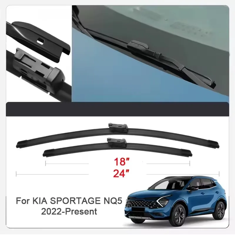 

2 шт. щетки стеклоочистителя автомобиля для KIA SPORTAGE 22-26 переднее лобовое стекло двойные резиновые автомобильные аксессуары ﻿