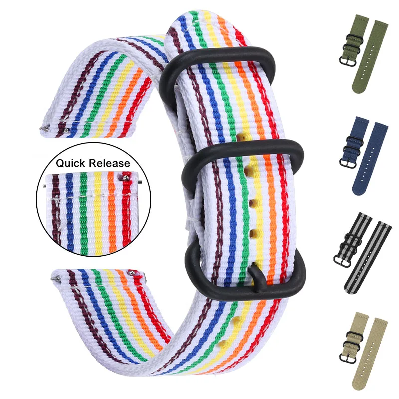 

18mm 20mm 22mm Nylon Strap for Samsung Galaxy Watch 5 4 Classic Strap for Amazfit Woven Breathable Bracelets Fabric Watch Band