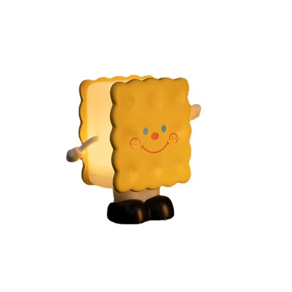 

Cartoon Lamp Useful Flicker Free One-key Start Cartoon Biscuit Style Night Light Desktop Decor Household Supplies