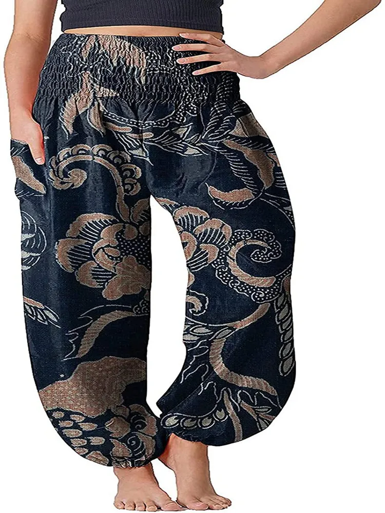 

Printing Wide-Leg Knickerbockers Pants Women PlusSize Trendy Graphic Yoga Sports Hipster Streetwear Women's Bottoms Pants Spring