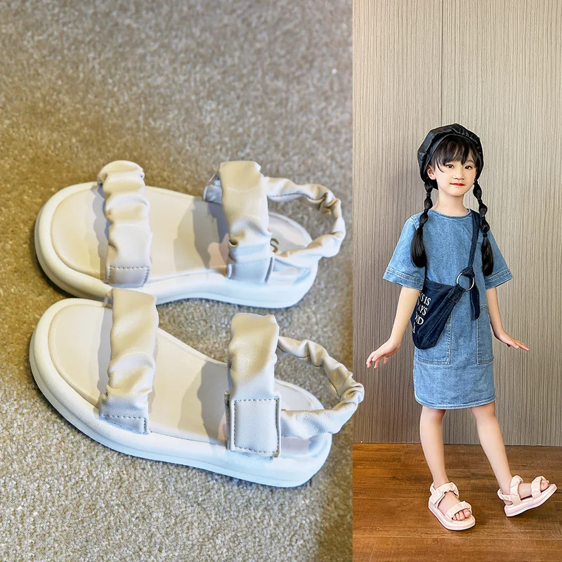 Детская нескользящая обувь на платформе для девочек сандалии новинка 2022 летняя