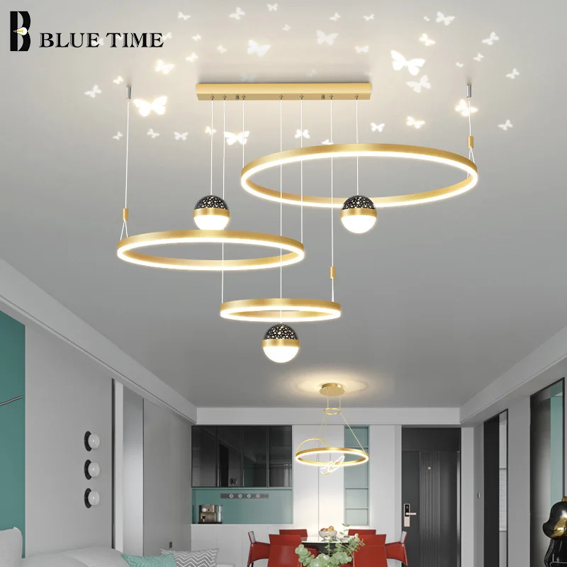

Modern LED Pendant Light Indoor Black&Gold Pendant Lamp for Dining Room Kitchen Living Room Bedroom Light Home Lighting Fixtures