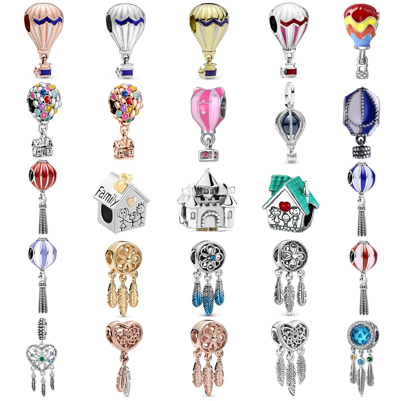 

New Fashionable Charm Original Balloon Castle Dream Catcher Beads Suitable for the original Pandora Lady Bracelet Jewelry Gift