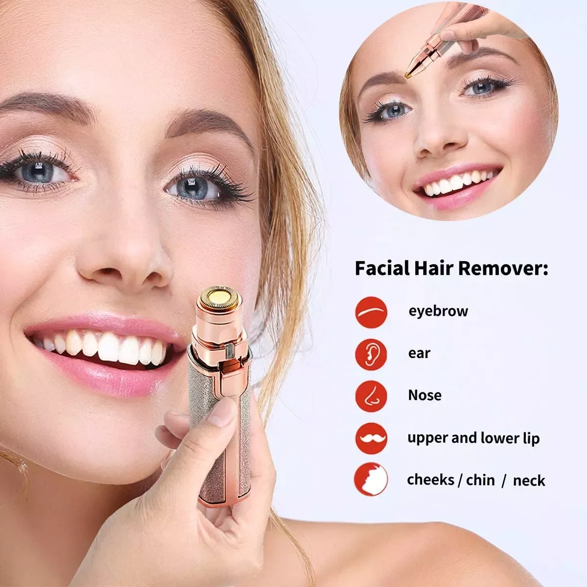 

Новинка 2023 в 2 в 1 эпилятор для бровей Триммер для женского тела для лица помада для удаления волос Женская безболезненная бритва sonic home ap