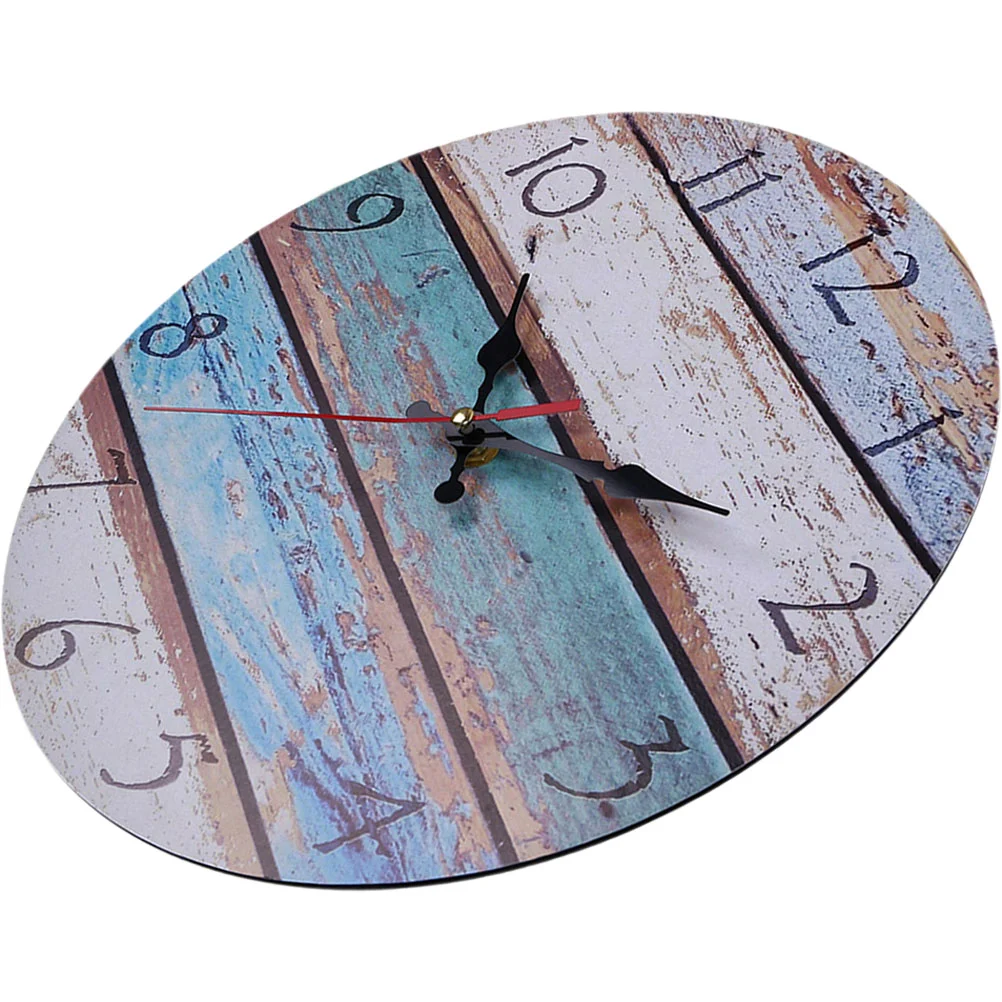 

Clock Wall Hanging Decorativeclocks Kitchen Mute Decor Retro Silent Vintage Farmhouse Walls Wooden Room Living Round Office