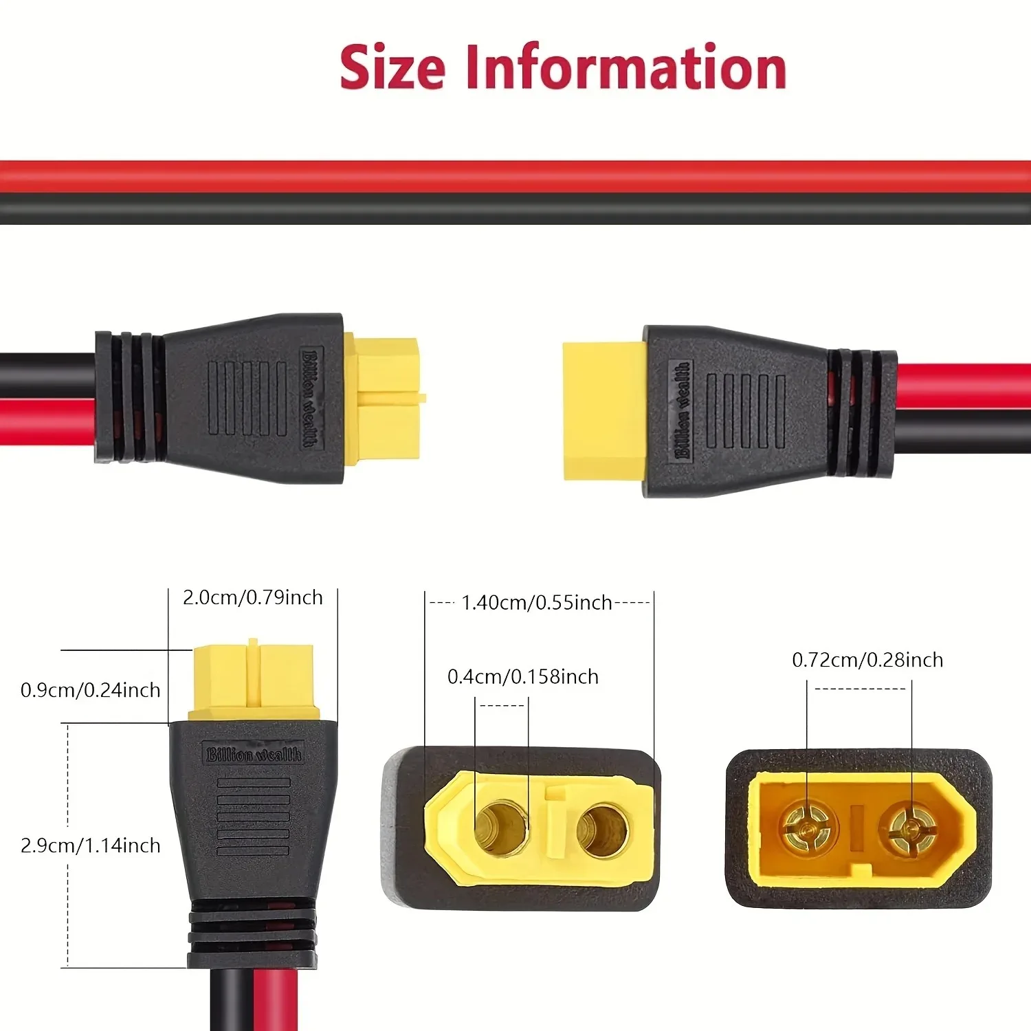 Фото Кабель для зарядки 6м 3м 12AWG с разъемами XT60 (мужской) и XT60 (женский) для ALLPOWERS R600 R1500 R2500, Ecoflow River Delta и др. Солнечный генератор №5
