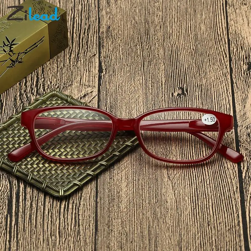 

Zilead Fashion Reading Glasses Unisex HD Resin Presbyopic Eyeglasses Women Men Square PC Frame Hyperopia Optical Spectacles +1+4