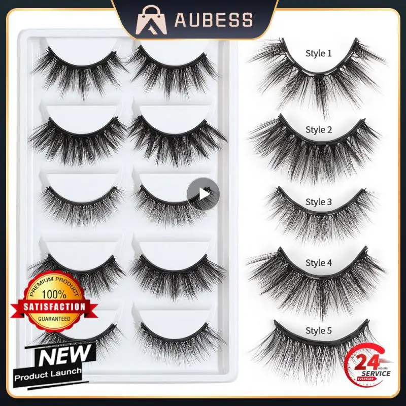 

5/3 Pairs Magnetic False Eyelashes Thick Curling 3D Mink Lashes Reusable Dramatic Volume Fake Lashes Extension Silk Eyelashes