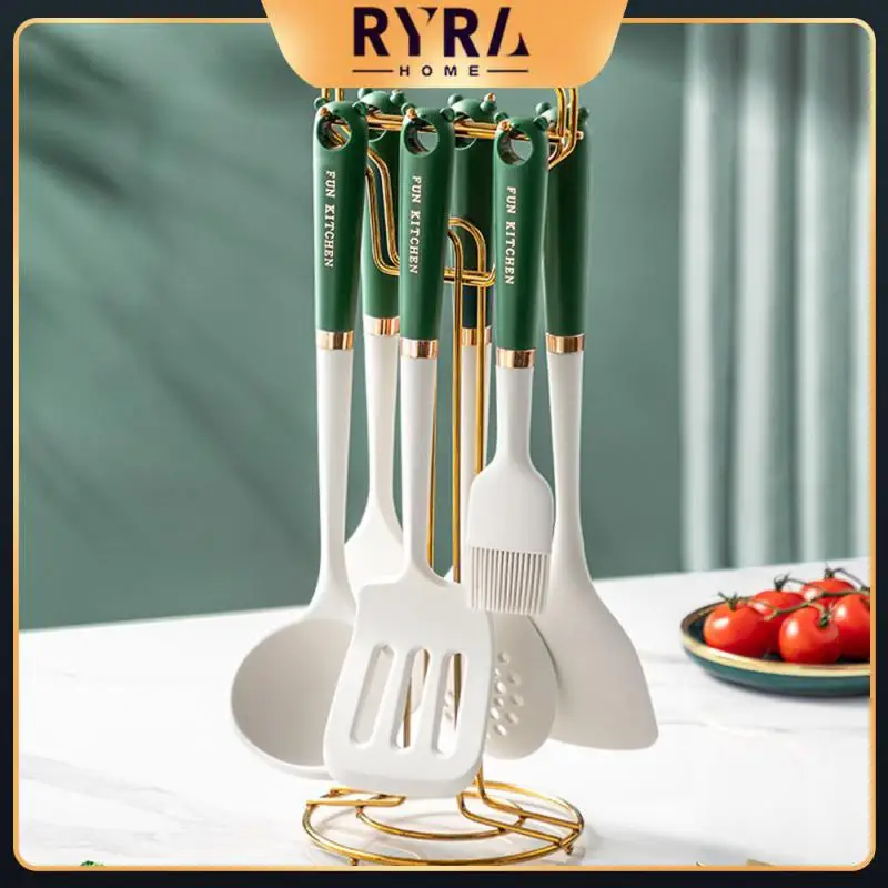 

High Temperature Resistance Spatula Long Stemmed Soup Spoon Food Grade Scraper Non-stick Cookware Kitchenware Set Silicone