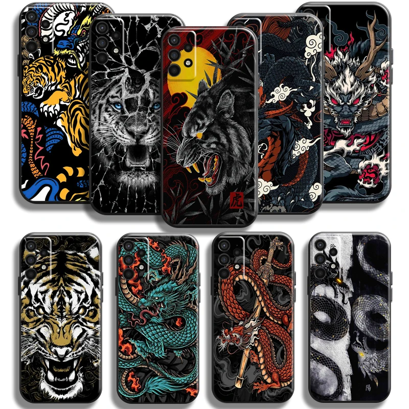 

Fashion Dragon God Tiger Phone Case For Samsung Galaxy A11 A12 A21 A21S A22 A30 A31 A32 A50 A51 A52 A70 A71 A72 5G TPU Funda