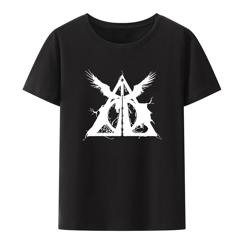 

New Fashion Three Brothers Tale Deathly Hallows T Shirts Couple Tops Men Women Cool Breathable Streetwear Camisetas