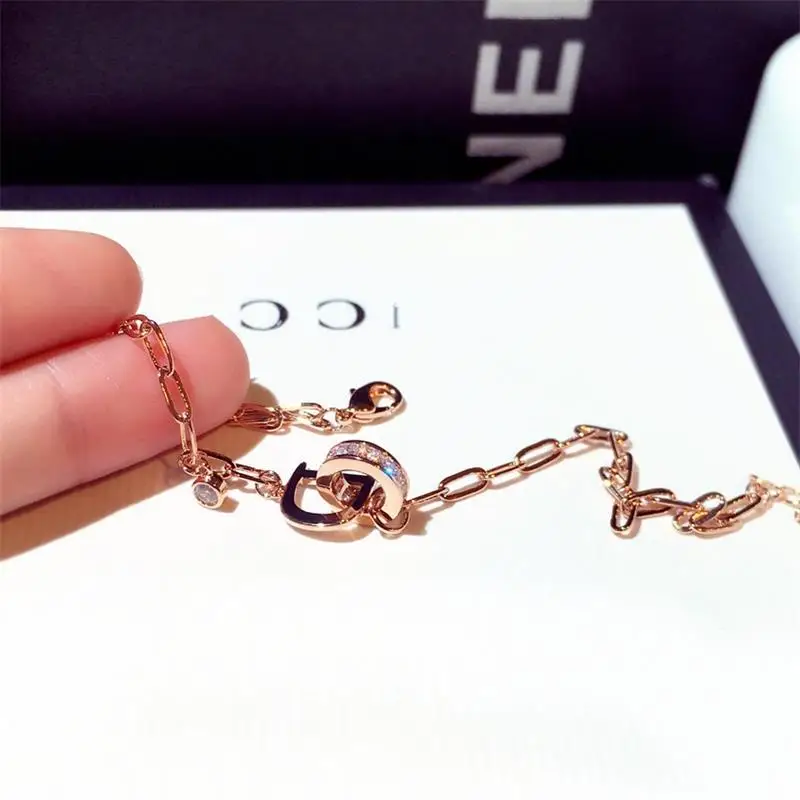 

YDL Exquisite Shine AAA Zircon Buckle Women Bracelet Handmade Quality Sparking CZ Copper Plated Gold Color Pulseras Brasselet