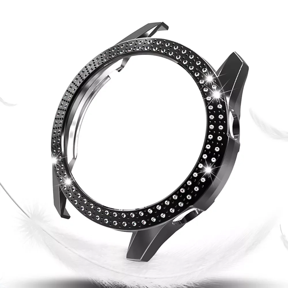 

Lightweight Two Rows Diamond PC Cover for Huawei Watch GT 46mm Case Thin GT1 Bumper Luxury Bling Frame Accessories