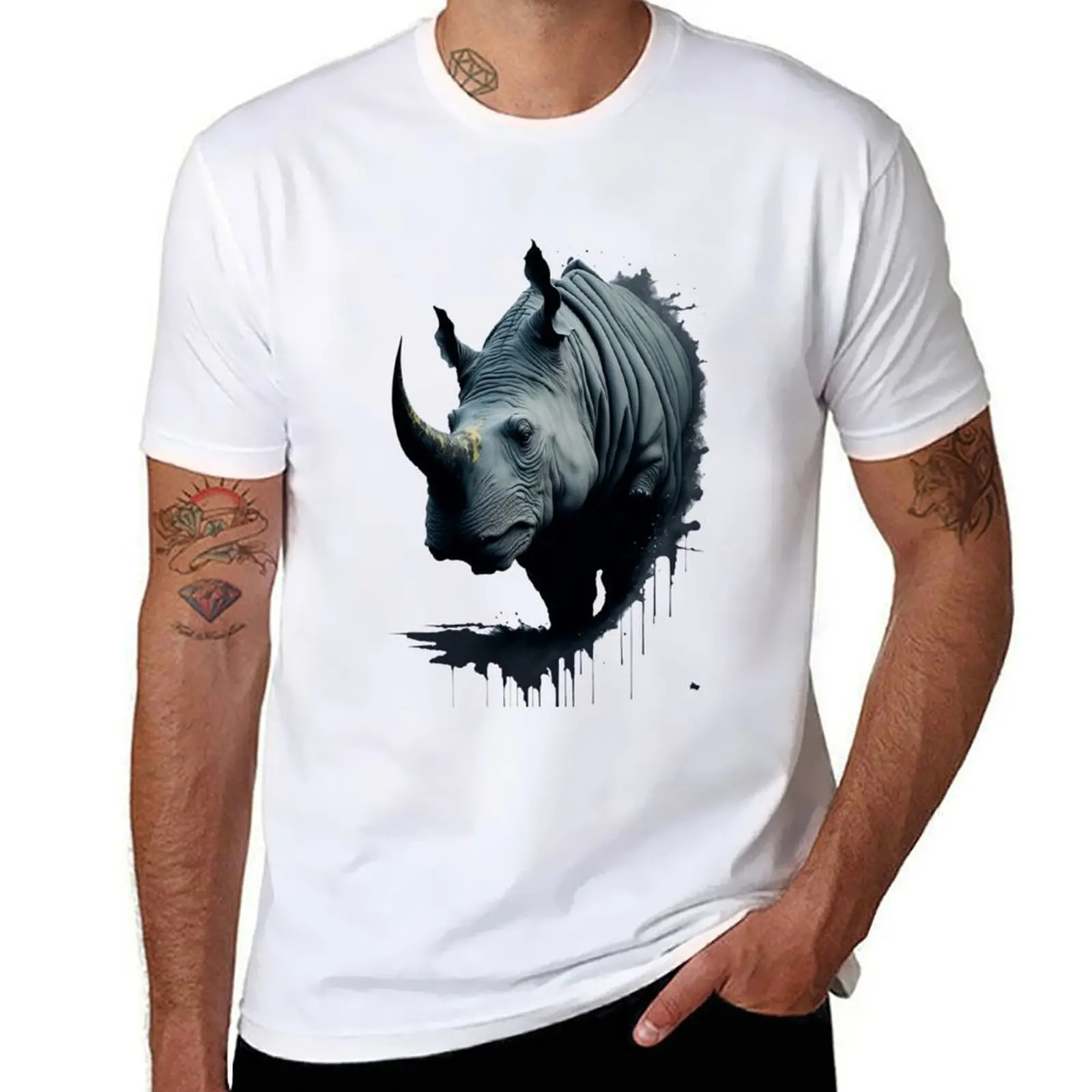 Rhino T-Shirt funny gifts anime figures croswit shirt man men t