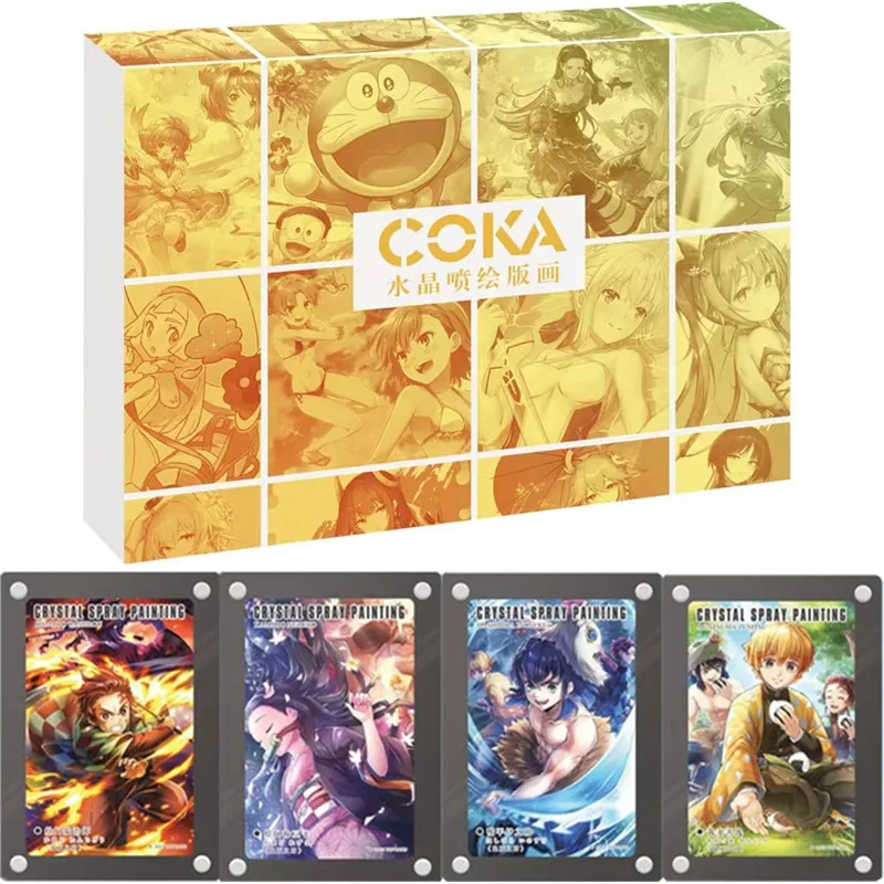 

Аниме рассекающий демонов Kamado Tanjirou Kamado Nezuko Hashibira Inosuke Хрустальный матовый распылитель Игра карточка игрушка Рождественский подарок