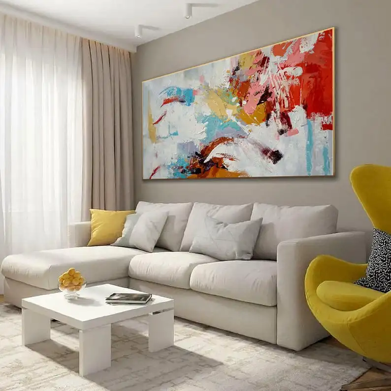 

d Abstract Wall Art Extra Large Palette Knife Hand Painted Textured Acrylic Painting Canvas Modern Oversize Abstract Wall Art