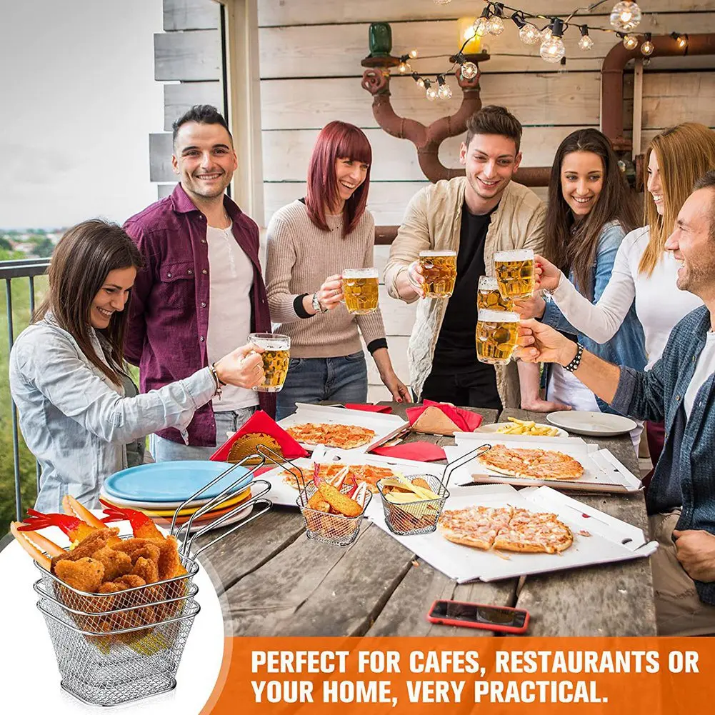 

Fry Basket French Fry Holder Chip Mini Basket Food Baskets for Serving Reusable Fries Holder Deep Fryer for Home