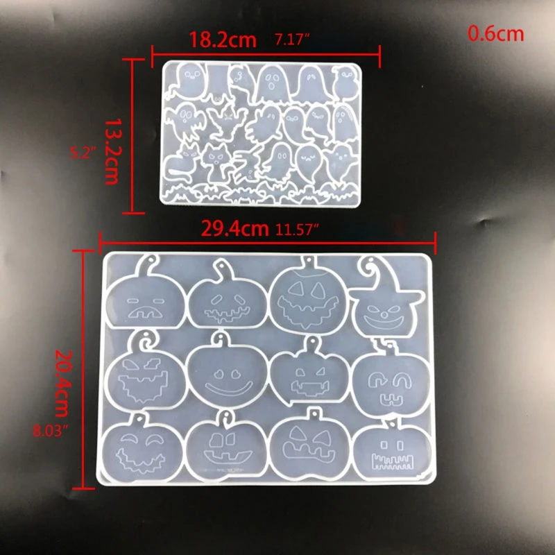 Хэллоуин тыква призрак летучая мышь брелок смола формы серьги кулон силиконовая