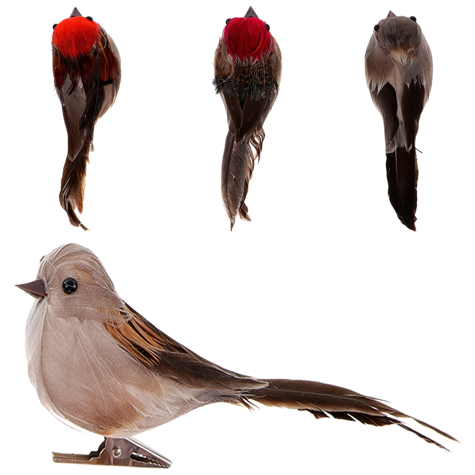 

4Pcs Artificial Birds Simulation Feathered Birds Ornaments for Garden Home Party ( Random Colors )