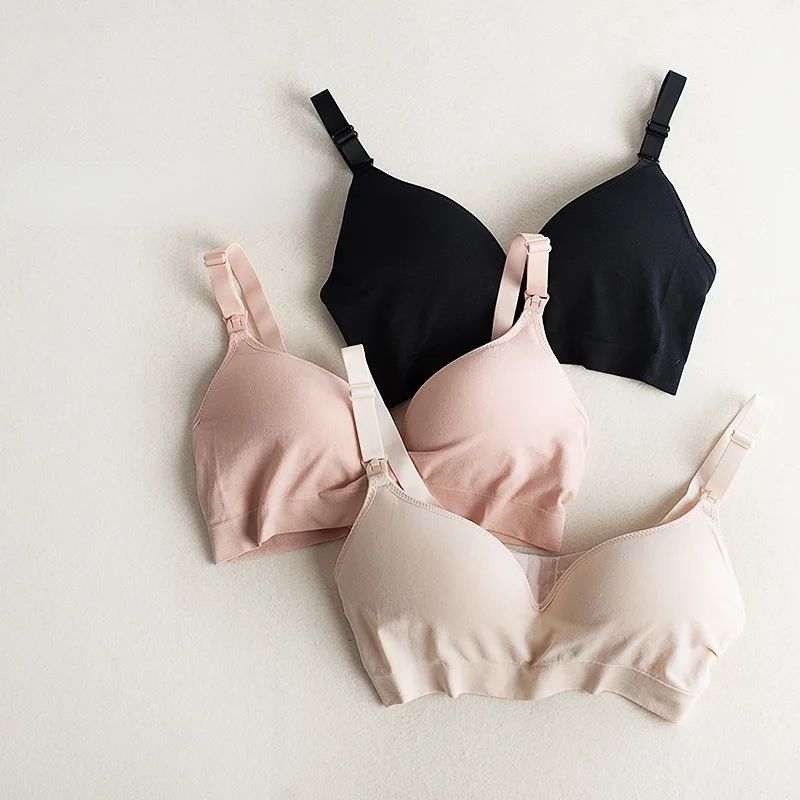 

2023 New Pregnant Women's Breastfeeding Bra Nylon Comfortable and Breathable Pregnancy Lightweight Care Underwear Maternity Bras