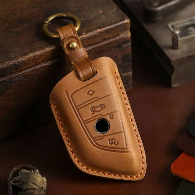 

Car Key Case Cover Leather Accessories Keychain Fob Protector for Bmw Series 1 F15 F16 F20 F48 G20 G30 X1 X3 X4 X5 X6 Keyring
